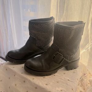 Schutz Leather Biker Boots